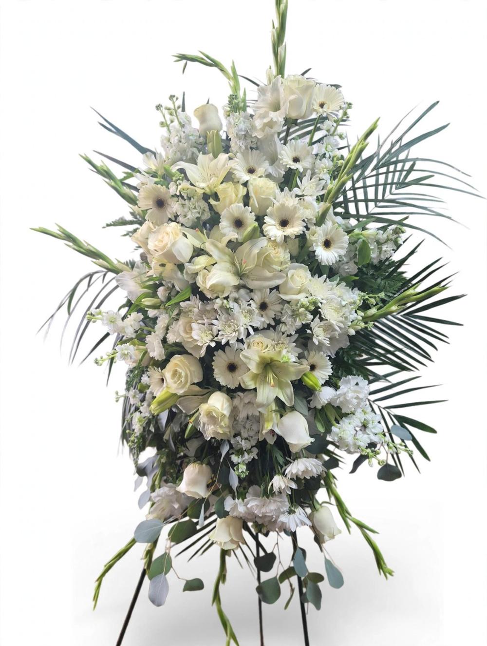 White Garden Standing Spray