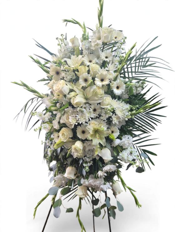 White Garden Standing Spray