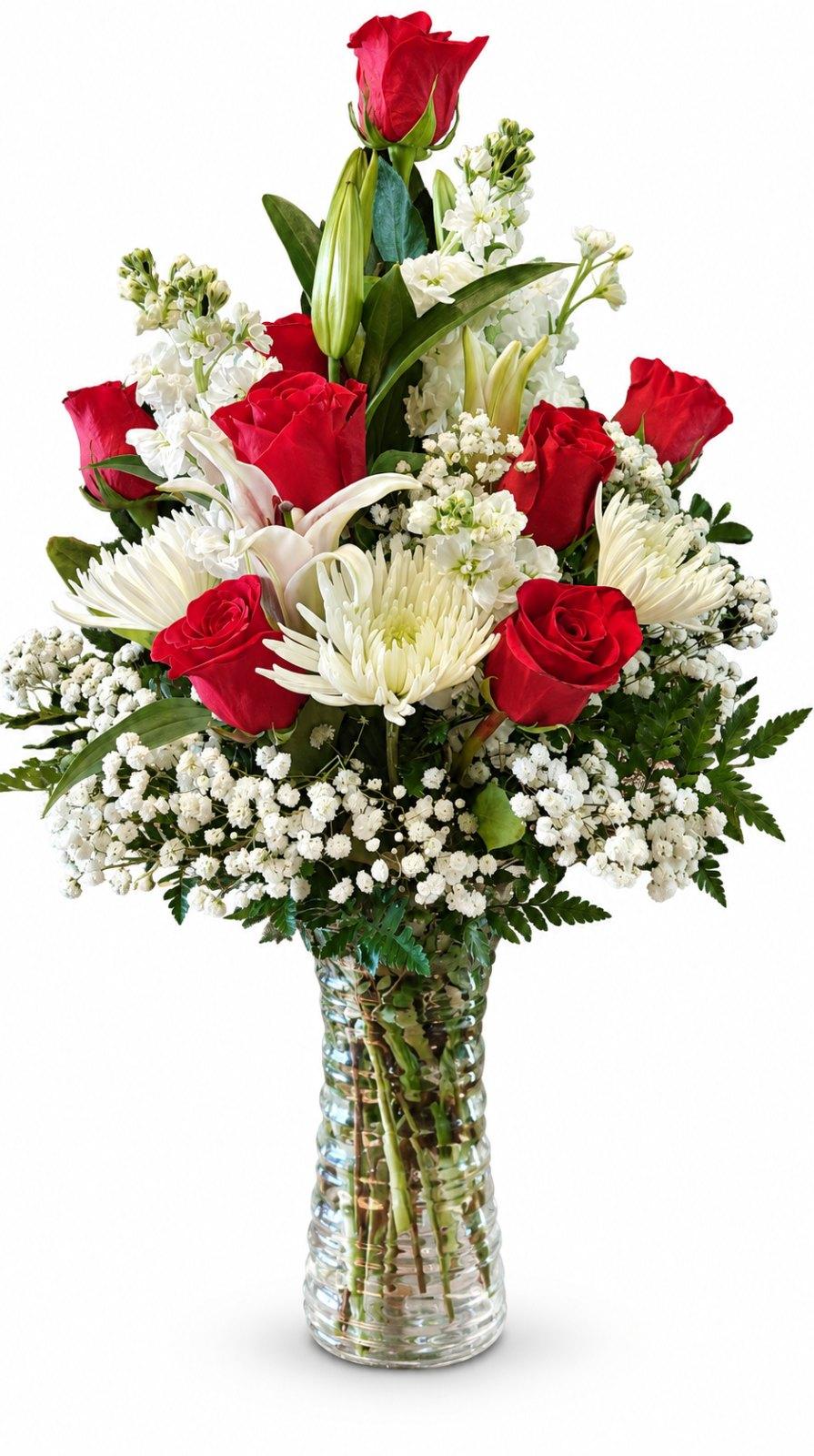 Crimson & White Elegance